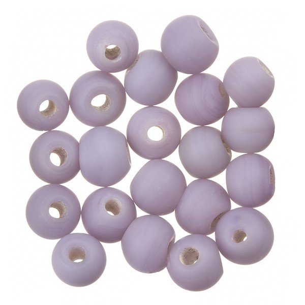 Matt Violet Round Glass Beads 6mm Pack of 20