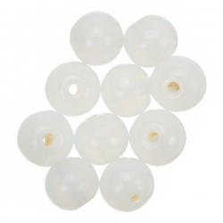 Transparent White Round Glass Beads 10mm PK10