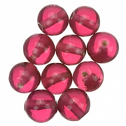 Transparent Rose Pink Round Glass Beads 10mm PK10