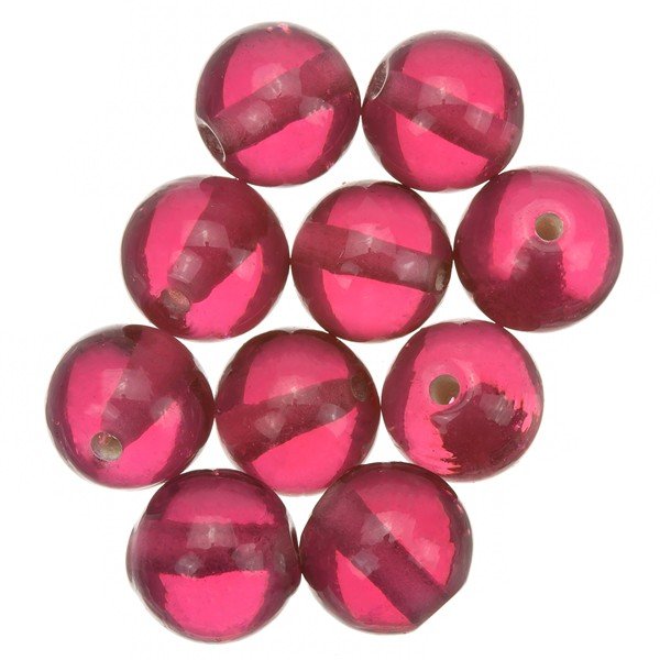 Transparent Rose Pink Round Glass Beads 10mm PK10