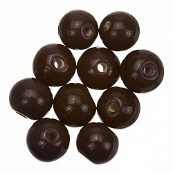 Shiny Dark Brown Round Glass Beads 10mm PK10