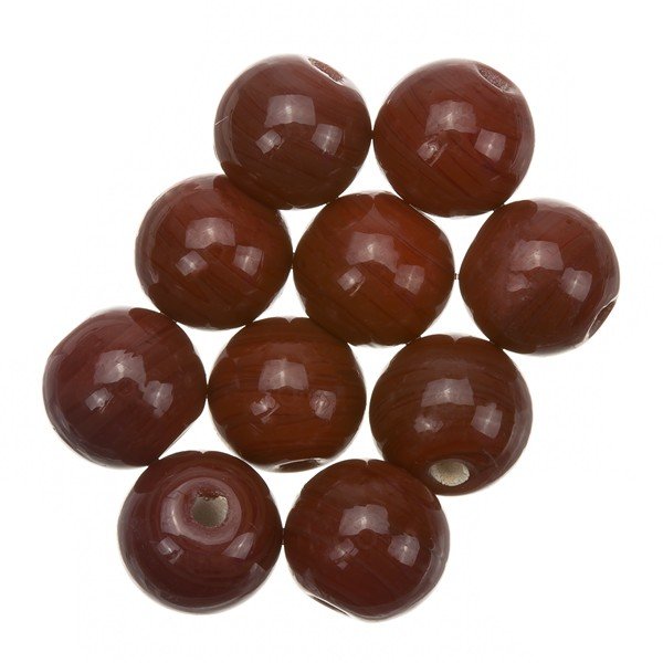 Shiny Dark Red Round Glass Beads 10mm PK10