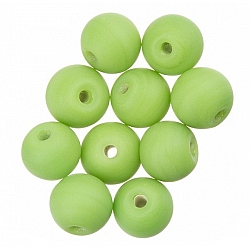Matte Green Round Glass Beads 10mm PK10