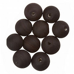 Handmade Matte Dark Brown Round Glass Beads 10mm PK10