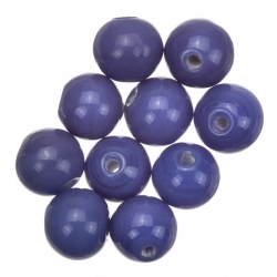 Shiny Dark Blue Round Glass Beads 10mm PK10