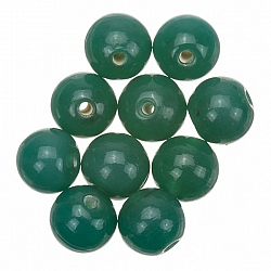 Shiny Dark Green Round Glass Beads 10mm PK10