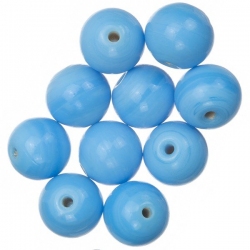 Shiny Light Blue Round Glass Beads 12mm PK10