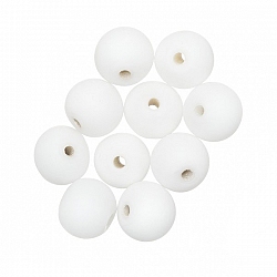 Matte White Round Glass Beads 8mm PK10