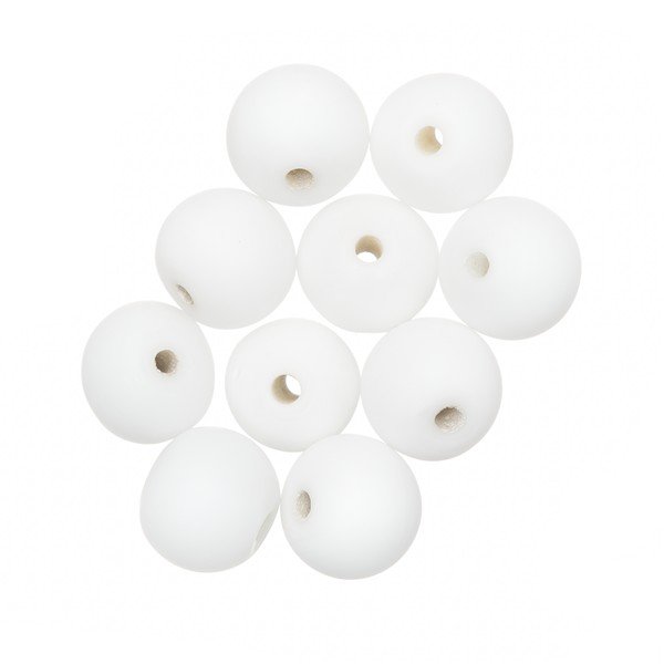 Matte White Round Glass Beads 8mm PK10