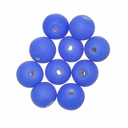 Matt Dark Blue Round Glass Beads 8mm PK10