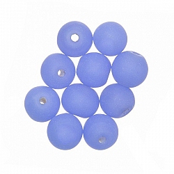 Matt Blue Round Glass Beads 8mm PK10