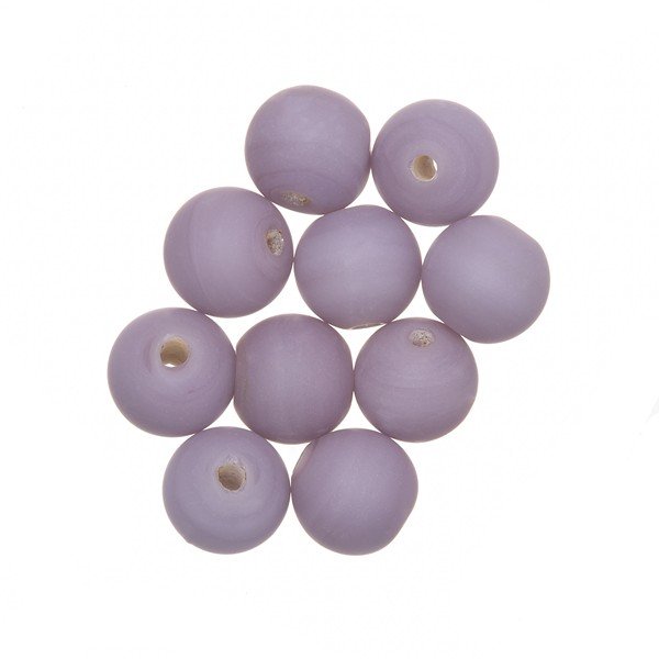 Matt Purple Round Glass Beads 8mm PK10