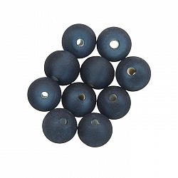 Transparent Frosted Round Glass Bead Dark Blue 8mm PK10
