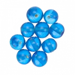 Transparent Sky Blue Round Glass Beads 8mm PK10 