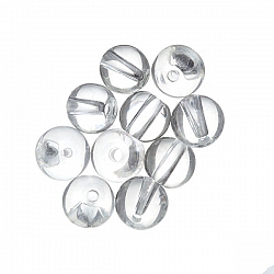 Transparent Clear Round Glass Beads 8mm PK10 