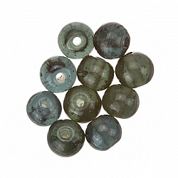 Transparent Dark Green Round Glass Bead 8mm PK10 