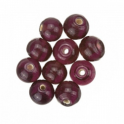 Transparent Violet Round Glass Beads 8mm PK10 