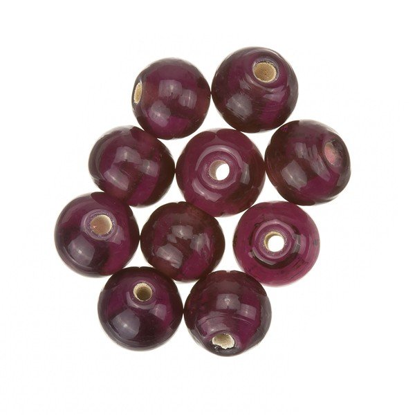 Transparent Violet Round Glass Beads 8mm PK10 