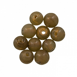 Handmade Transparent Taupe Round Glass Beads 8mm (PK10)
