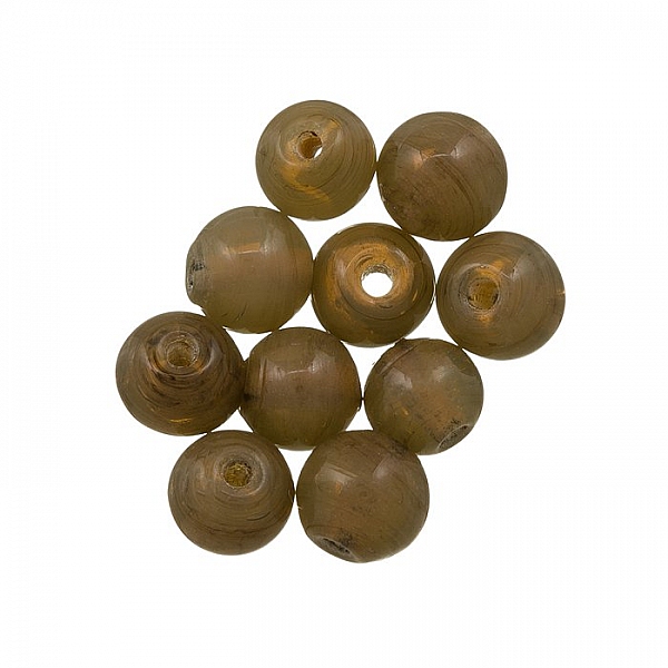 Handmade Transparent Taupe Round Glass Beads 8mm (PK10)