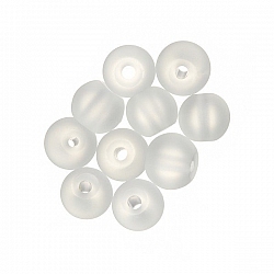 Transparent Frosted Round Glass Beads 8mm PK10