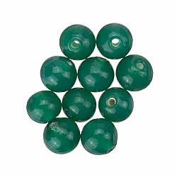 Transparent Green Round Glass Beads 8mm PK10