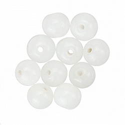 Transparent White Round Glass Beads 8mm PK10