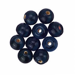 Transparent Dark Blue/Grey Round Glass Beads 8mm (PK10)