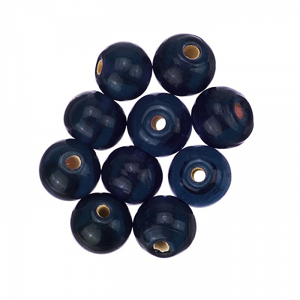 Transparent Dark Blue/Grey Round Glass Beads 8mm (PK10)