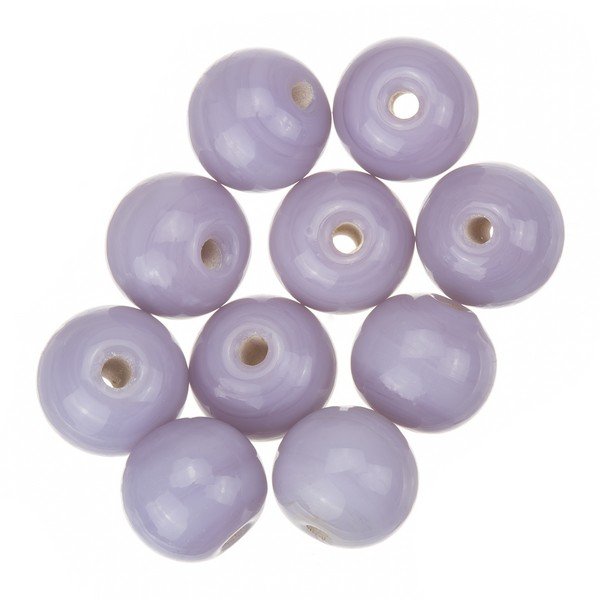Shiny Blue Lilac Round Glass Beads 10mm PK10 
