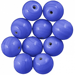 Shiny Medium Blue Round Glass Beads 14mm PK10
