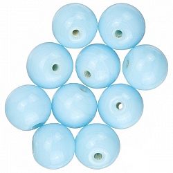 Shiny Turquoise Round Glass Beads 12mm (PK10)