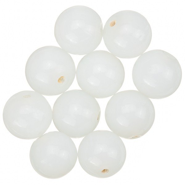 Transparent White Round Glass Beads 12mm (PK10)