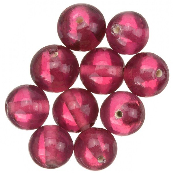 Transparent Light Pink Round Glass Beads 12mm (PK10)