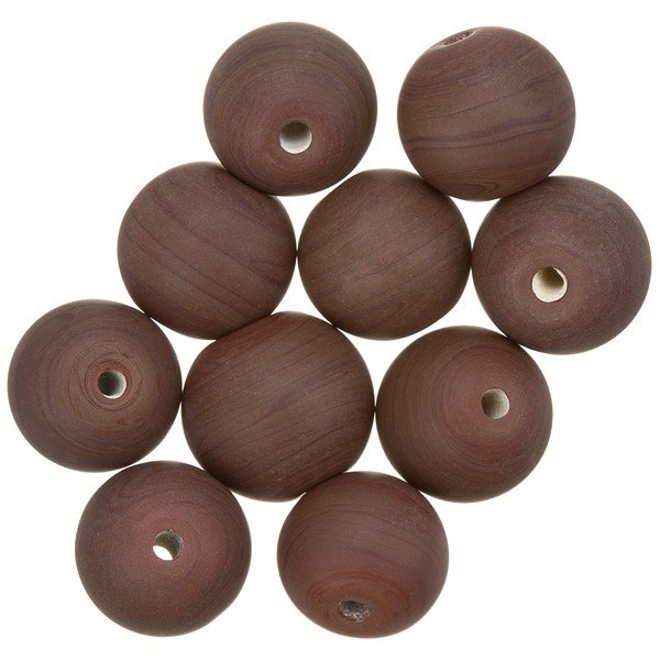 Matte Opaque Brown Round Glass Beads 12mm (PK10)
