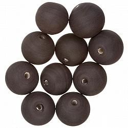 Matte Opaque Dark Brown Round Glass Beads 12mm PK10