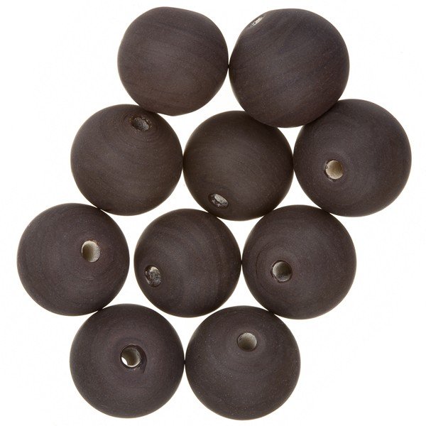 Matte Opaque Dark Brown Round Glass Beads 12mm PK10