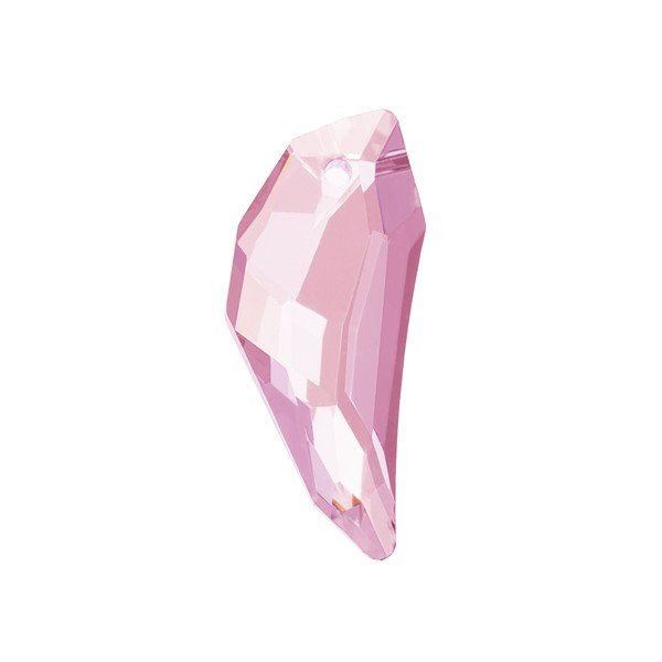 Chinese Crystal Tooth Pendant Transparent Pink 30mm PK1