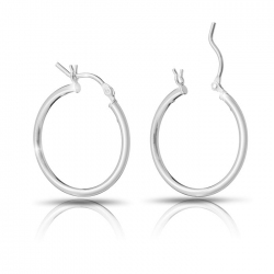 925 STS 25mm Hinged Hoop Earrings 2mm Diameter (PK2)