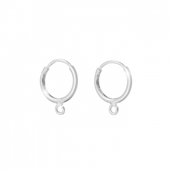925 Sterling Silver 10mm Hoop Earring With 3mm Ring PK2