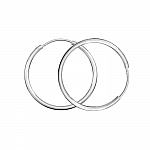 30mm Heavy Sleeper Hoop Earring Sterling Silver 925 Pack of 2