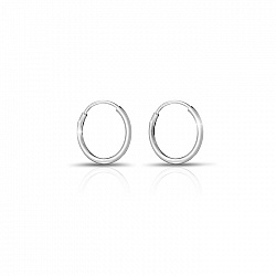 Sterling Silver 925 12mm Hoop Sleeper Earrings Pack of 2