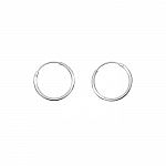 925 Sterling Silver 15mm Hoop Sleeper Earrings Pack of 2