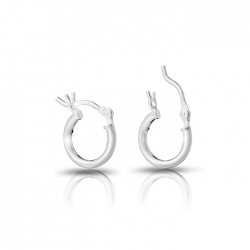 12mm 925 Sterling Silver Hinged Hoop Earrings Pack of 2