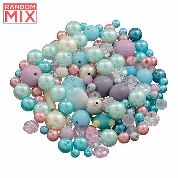 Glass Acrylic Metal Beads Mix Unicorn Mermaid (100g)