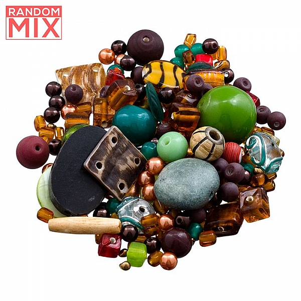 Glass Acrylic Metal Beads Mix Woodland Forest (100g)