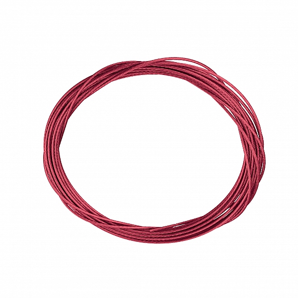 Metallic Dark Red 0.5mm Plastic Coated Beading Wire 1m