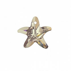 Crystal Faceted AAA Smoky Quartz Starfish Pendant 14mm