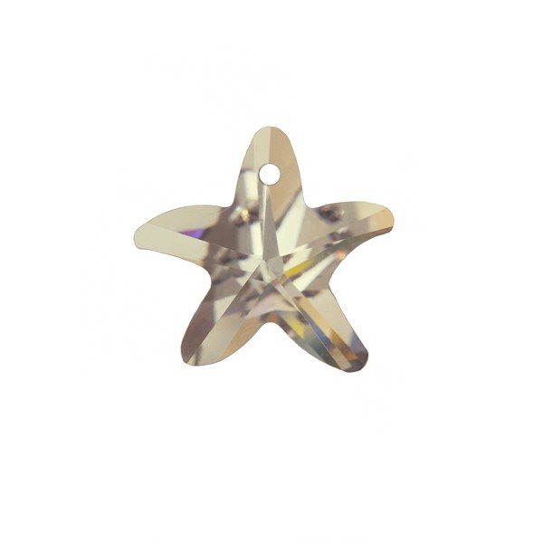Crystal Faceted AAA Smoky Quartz Starfish Pendant 14mm