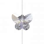Crystal Faceted Clear Glass Butterfly Bead - 14mm